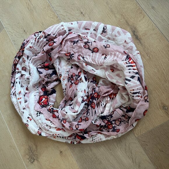 Pink Floral Abstracts Infinity Scarf - Picture 2 of 6